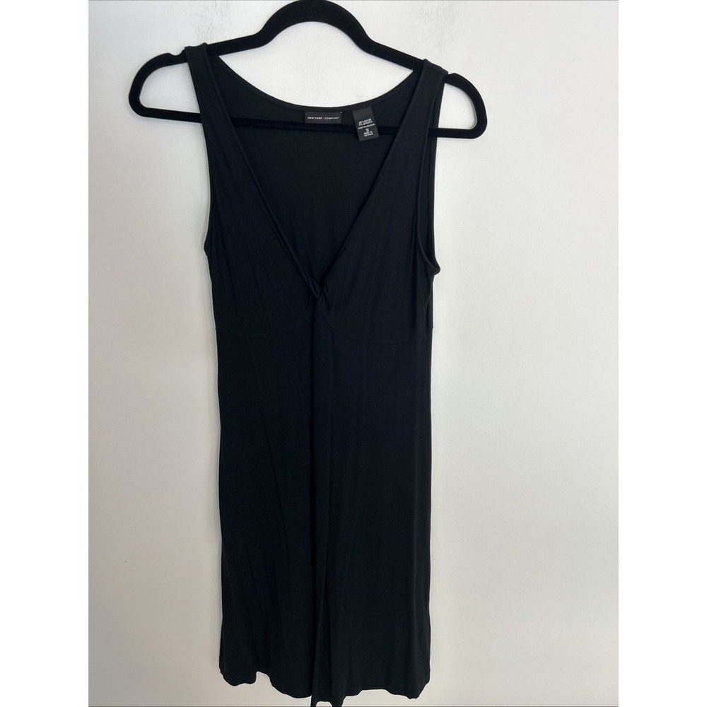 New York &‎ Co Stretch Dress Sleeveless SzS Black Long Spandex/Rayon Dress Comfy